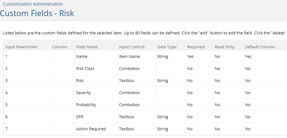 Custom Fields