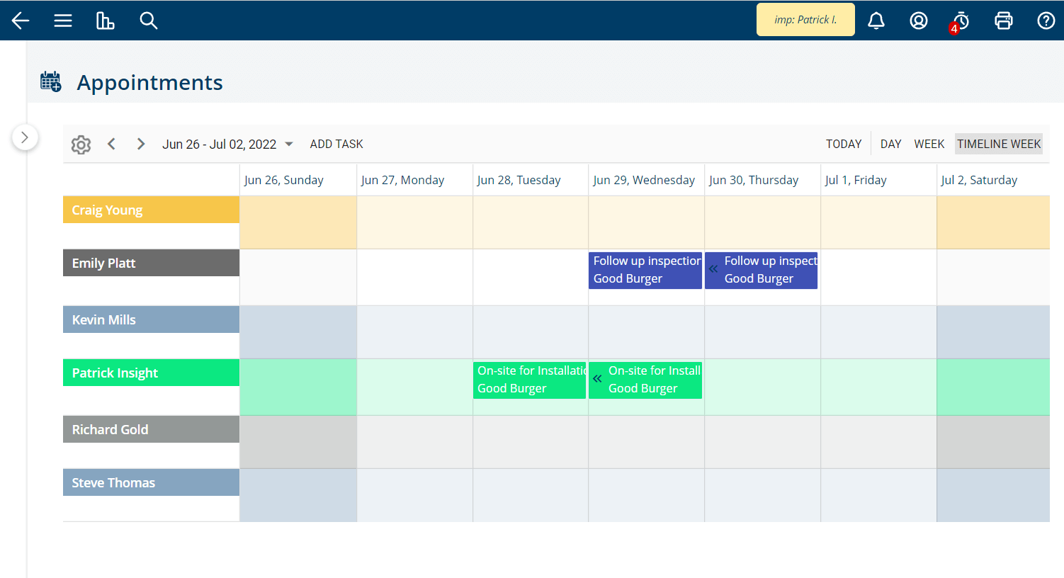 Appointment Calendar Weekly