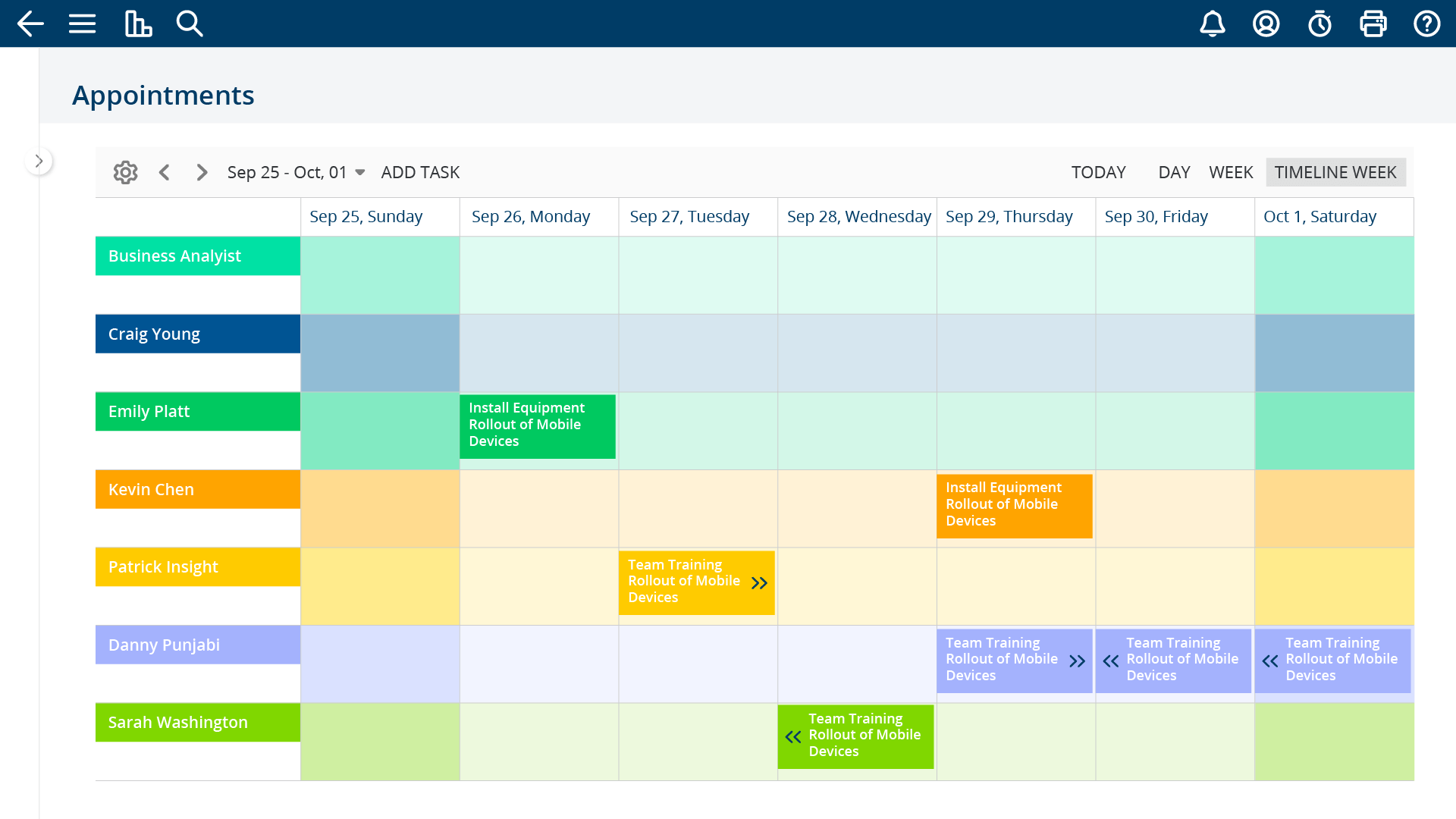 Appointment Calendar Weekly