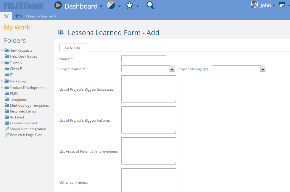 Lessons Learned | Project Insight - Project Management Software ...